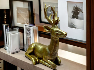 Exquisite Resin Deer Statue, Elegant Woodland Stag Figurine – Rustic Wildlife Home Decor, Perfect for Nature-Themed Spaces & Animal Lovers-OsirisTradingUK