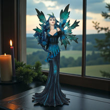 Load image into Gallery viewer, Midnight Fairy and Dragon Figurine Gothic Fantasy Statue Mythical Ornament
