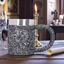 Load image into Gallery viewer, Medieval Knight Tankard Gothic Crusader Mug Templar Warrior Chalice Drinkware
