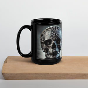 Mystic Necromancer Skull Mug - Gothic Witchcraft Symbol Decor - Esoteric Occult Gift