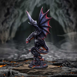 Large Hand-Painted Dragon Figurine - Mythical Resin Sculpture with Detachable Wings