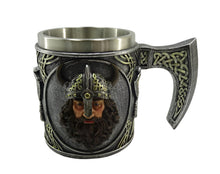 Load image into Gallery viewer, Medieval Viking Tankard with Axe Handle Norse Warrior Mug Beer Stein Fantasy
