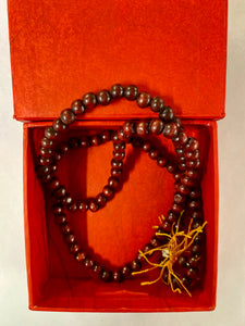 Authentic Rosewood Buddhist Prayer Mala - Handcrafted 108 Bead Rosary with Traditional Friendship Knot Gift Box - Meditation & Spirituality