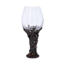 Load image into Gallery viewer, Spirit of the Forest Goblet Ancient Green Man Chalice Pagan Glass Wiccan Decor
