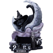 Load image into Gallery viewer, Gothic Black Cat Perpetual Calendar Witch Moon Halloween Wiccan Decor Art
