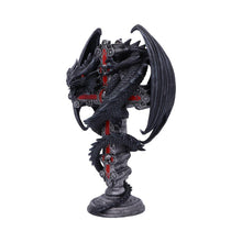 Laden Sie das Bild in den Galerie-Viewer, Anne Stokes Gothic Guardian Dragon Cross Candle Holder 26.5cm - Gothic Decor
