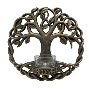Tree of Life Candle Holder | 19 cm Resin Pagan Decor for Spiritual Spaces