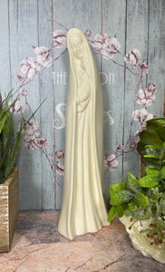 Madonna & Child Statue 12" 30 cm Ceramic White Porcelain Mary with Jesus Christ Catholic-OsirisTradingUK