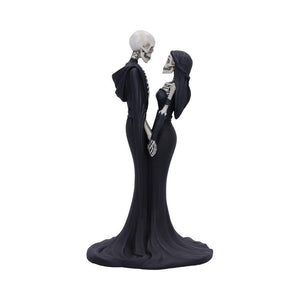 Gothic Skeleton Couple Figurine 24cm - Romantic Gothic Decor Ornament - Hand-Painted Sculpture
