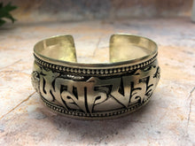 Load image into Gallery viewer, Antique Effect Om Adjustable Healing Bangle Hand Made in Tibet-OsirisTradingUK
