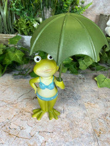 Hilarious Lady Frog in Her Bikini Handcrafted Resin Figurine Garden Ornament-OsirisTradingUK