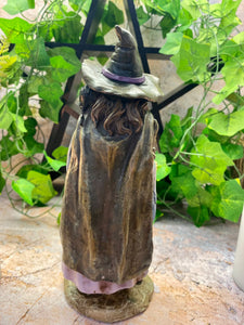 Enchanting Resin Witch Figurine with Skull and Staff, Mystical Sorceress Statue, Halloween Decor, Magical Fantasy Ornament-OsirisTradingUK