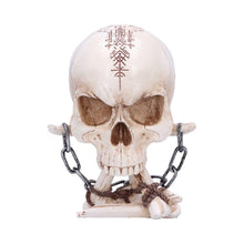 Load image into Gallery viewer, Gothic Viking Nordic Rune Skull Ornament with Bone &amp; Chain Decor Horror Statue
