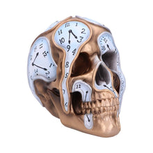 Load image into Gallery viewer, Time Goes By Gothic Clock Skull Ornament 17.5cm  Unique Resin Art Figurine Decor
