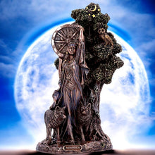 Load image into Gallery viewer, Arianrhod Celtic Goddess of Fate Bronze Figurine 24cm – Hand-Painted Mythological Decor
