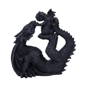 Mother Dragon and Dragonling Figurine Gothic Resin Collectible Statue 22cm Ideal Gift