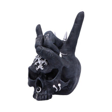 Charger l&#39;image dans la galerie, Gothic Skull Horns Ornament | Rock Band Hand Gesture Statue | 17.5cm Hand-Painted Resin Collectible
