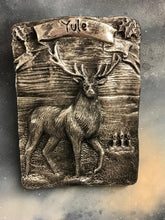 Load image into Gallery viewer, Yule Stag Silver Coloured Wall Plaque Pagan Wiccan Sculpture Ornament-OsirisTradingUK
