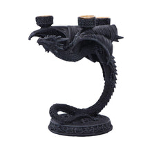 Load image into Gallery viewer, Gothic Dragon Candle Holder Triple Candelabra Fantasy Medieval Sculpture Decor
