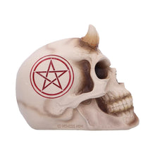 Laden Sie das Bild in den Galerie-Viewer, James Ryman 666 Skull 20cm - Gothic Devil Skull Ornament with Horns - Hand-Painted Resin Collectible - Occult Pentagram Art Figurine - Unique Gothic Fantasy Decor
