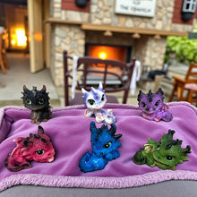 Load image into Gallery viewer, Cute Dragon Figurine Set of 6 Colourful Mini Dragons Fantasy Mythical Creatures
