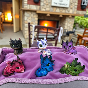Cute Dragon Figurine Set of 6 Colourful Mini Dragons Fantasy Mythical Creatures