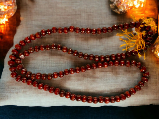 Authentic Rosewood Buddhist Prayer Mala - Handcrafted 108 Bead Rosary with Traditional Friendship Knot Gift Box - Meditation & Spirituality