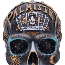 Load image into Gallery viewer, Destiny Palmistry Skull 18cm | Mystical Occult Decor | Resin Palmistry Head | Exclusive Design
