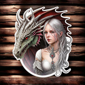 Enchanting Dragon Guardian & Elven Maiden Metal Wall Art – Mystical Fantasy Decor, Majestic Dragon Collectible, Enchanted Realm Home Accent-OsirisTradingUK