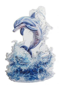 Dolphin Metal Wall Art | 3D Embossed Plaque | Marine Coastal Beach House Decoration