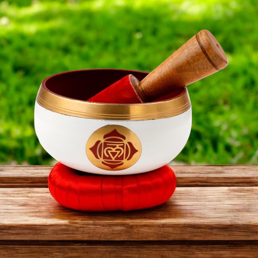 Root Chakra Healing Singing Bowl – Metal Sound Therapy Bowl with Cushion & Stick