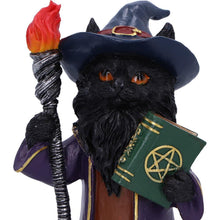 Load image into Gallery viewer, Magical Sorcerer Cat Figurine Wizard Ornament Wiccan Gothic Gift Witchcraft Decor
