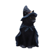 Charger l&#39;image dans la galerie, Bewitching Witch Cat Figurine – 18.5cm Magical Black Cat Ornament
