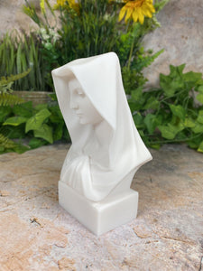 Exquisite Handmade Sculpture Alabaster Virgin Mary Bust A Sacred Symbol of Grace Religious Statue-OsirisTradingUK