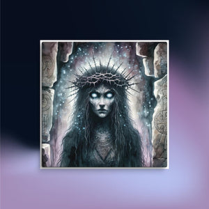Lamashtu Wall Canvas - 12" x 12" | Mystical Art, Occult Decor, Dark Fantasy Home Decoration-OsirisTradingUK