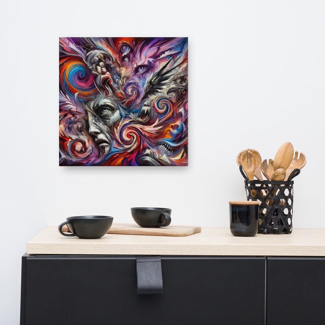 Visions of the Subconscious: Abstract Emotional Turmoil Canvas Art - 16