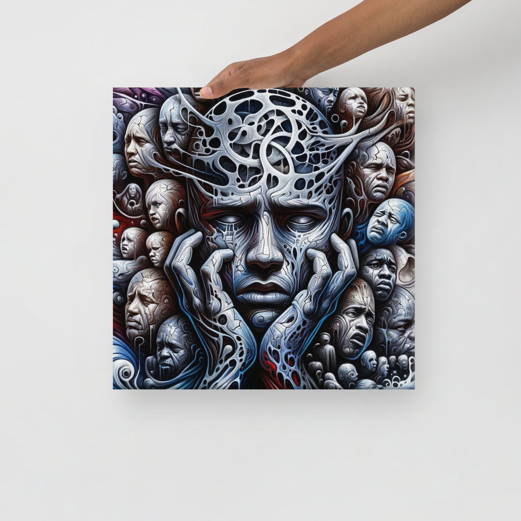 Visions of the Subconscious: A Journey Through Emotional Turmoil Abstract Anti-Racism Awareness Canvas