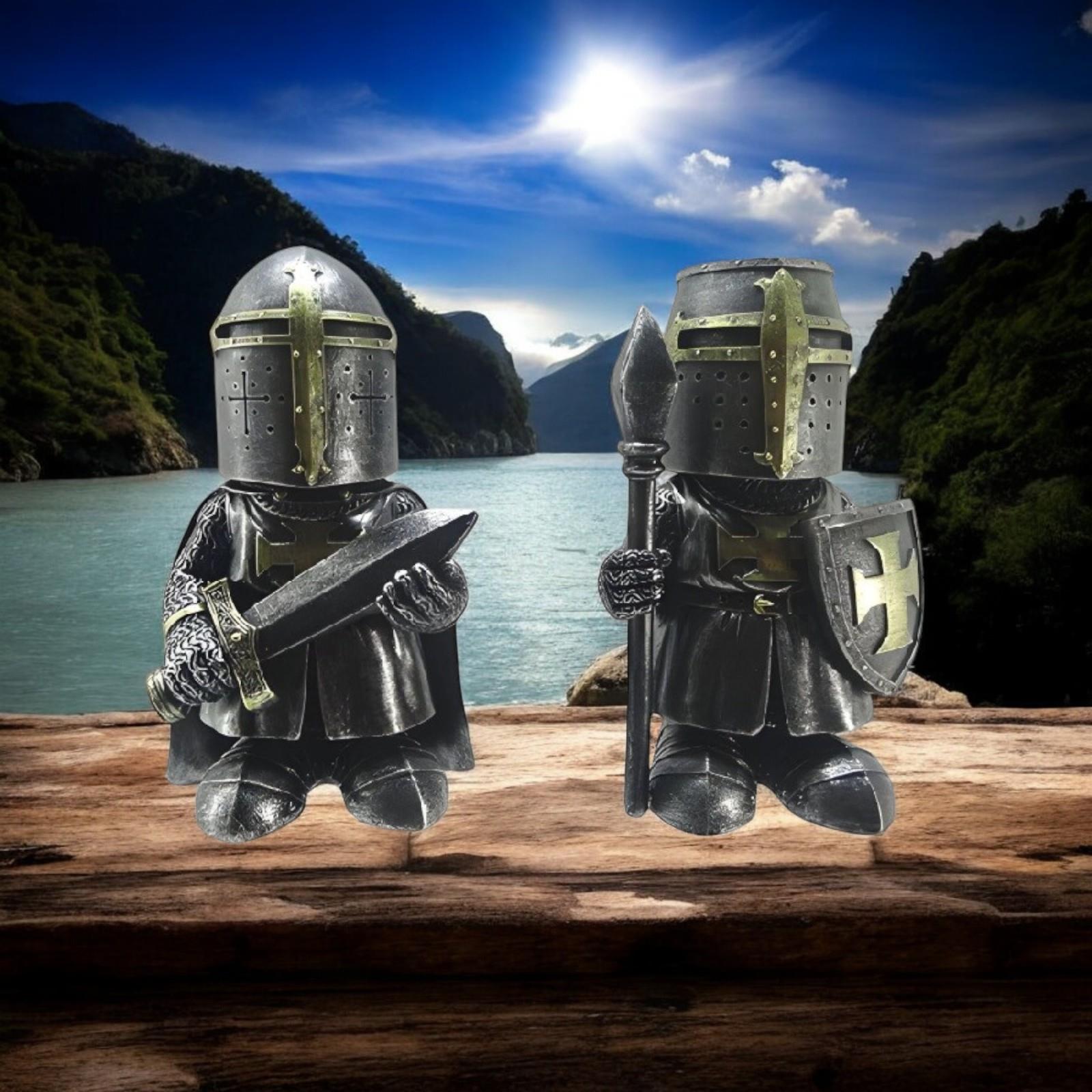 Knight Collectables Gothic Templar Knight Figurines Set - 13.8cm Resin – OsirisTradingUK