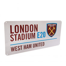 Load image into Gallery viewer, West Ham United FC White Street Sign
