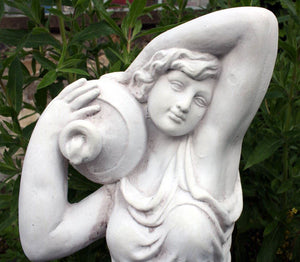 Stone Effect Lady with Urn Statue - Classic Garden Ornament 84cm