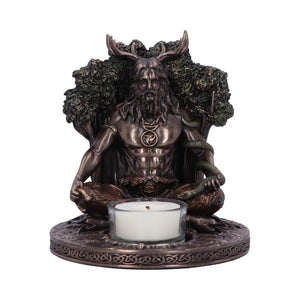 Cernunnos Celtic God Bronze Tealight Holder | Pagan Decor | Handcrafted Resin 13.5cm