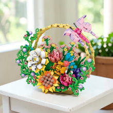 Load image into Gallery viewer, 3D Flower Basket 635pc Construction Puzzle Floral Bouquet Botanical Display Gift
