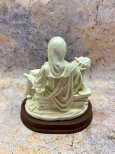 La Pieta Statue with Wood Stand - Michelangelo&#39;s Masterpiece Resin Replica, Religious Home Decor, Iconic Christian Sculpture, Spiritual Art