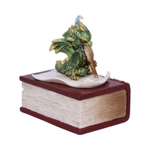 Load image into Gallery viewer, Gothic Dragon Trinket Box with Quill Fantasy Book Decor Statue Magical Gift Idea

