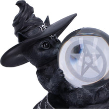 Load image into Gallery viewer, Witch&#39;s Familiar Cat Figurine Crystal Ball Gothic Wiccan Ornament Pagan Occult Art
