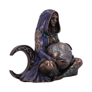 Triple Moon Goddess Statue 36cm | Bronze Finish Wiccan Decor | Handcrafted Resin