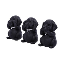 Load image into Gallery viewer, Black Labrador Puppies Three Wise Dog Figurines Pet Decor See No Evil ornament
