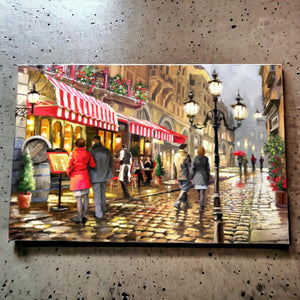 Macneil Studios EVENING CAFE Ceramic Wall Art Tile 30x20cm | Cityscape Painting Decor-OsirisTradingUK