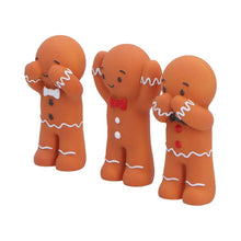 Load image into Gallery viewer, Gingerbread Three Wise Statues 9cm See Hear Speak No Evil Xmas Table Decorations
