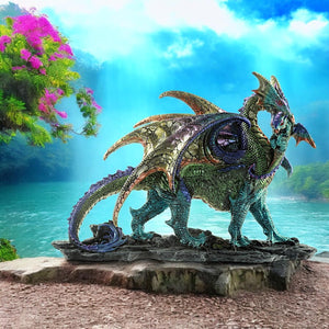 Mother Dragon Collectible Figurine - Fantasy Gothic Mystical Statue 48cm